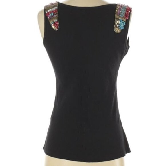 Michael Simon Ribbed Stone Shoulder Cotton Tank Sm - Picture 4 of 12